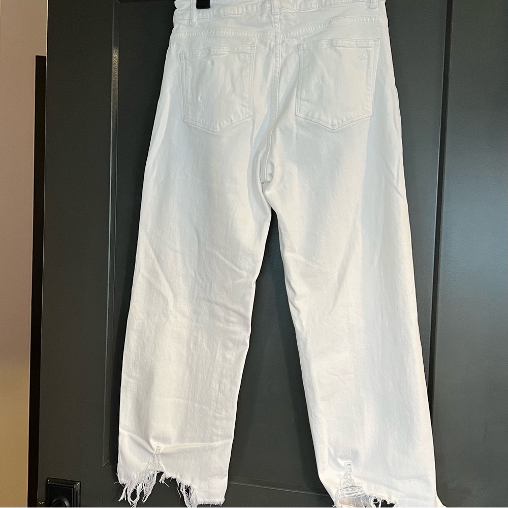 DL1961 Distressed Hepburn wide leg size 28 jeans WHITE - Picture 2 of 9